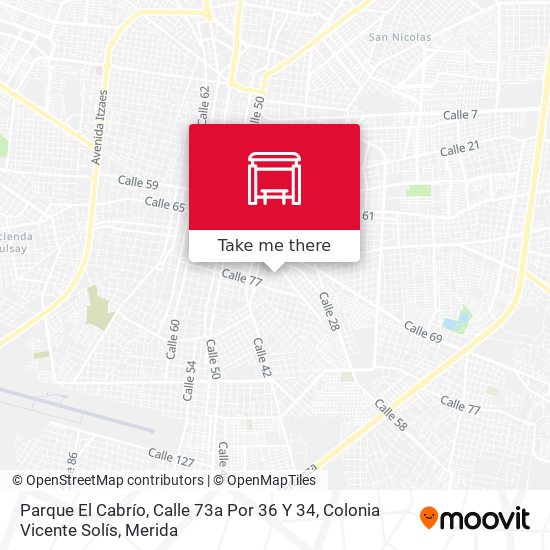 Parque El Cabrío, Calle 73a Por 36 Y 34, Colonia Vicente Solís map