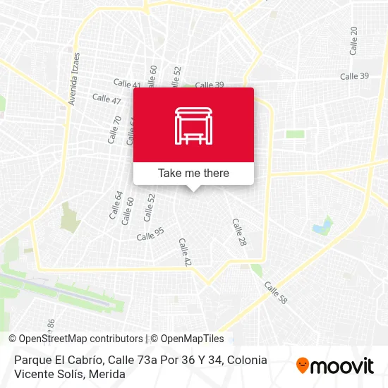 Parque El Cabrío, Calle 73a Por 36 Y 34, Colonia Vicente Solís map