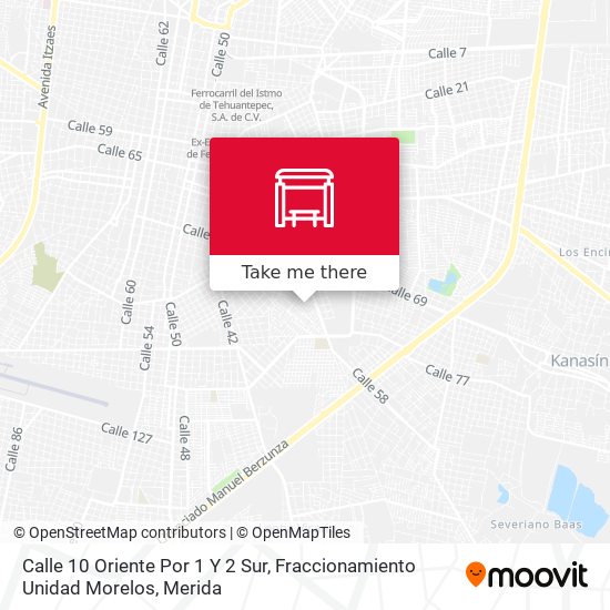 Calle 10 Oriente Por 1 Y 2 Sur, Fraccionamiento Unidad Morelos map