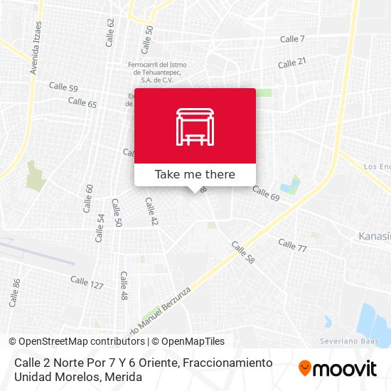 Calle 2 Norte Por 7 Y 6 Oriente, Fraccionamiento Unidad Morelos map