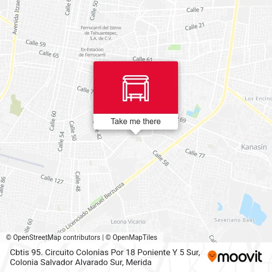 Mapa de Cbtis 95. Circuito Colonias Por 18 Poniente Y 5 Sur, Colonia Salvador Alvarado Sur