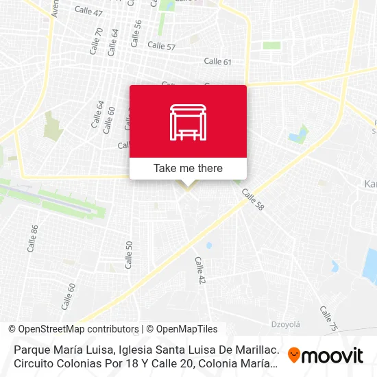 Parque María Luisa, Iglesia Santa Luisa De Marillac. Circuito Colonias Por 18 Y Calle 20, Colonia María Luisa map