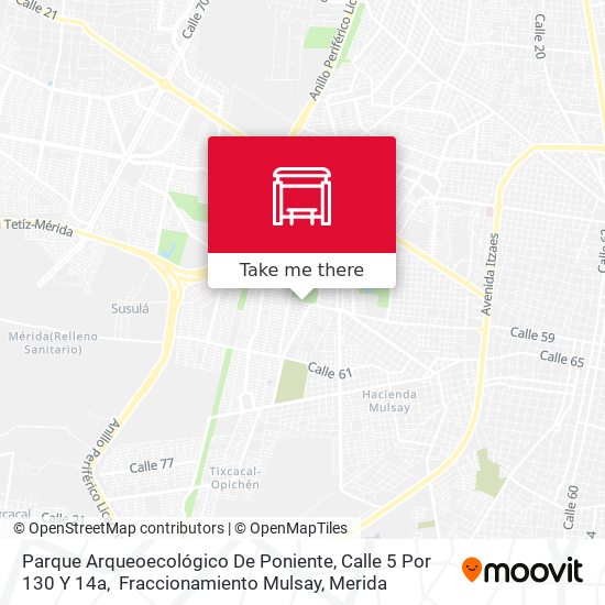 Parque Arqueoecológico De Poniente, Calle 5 Por 130 Y 14a,  Fraccionamiento Mulsay map