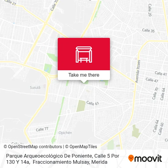 Parque Arqueoecológico De Poniente, Calle 5 Por 130 Y 14a,  Fraccionamiento Mulsay map
