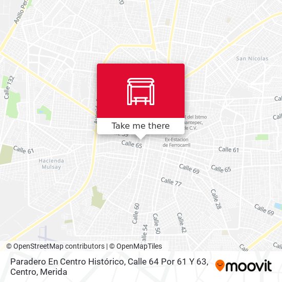 Paradero En Centro Histórico, Calle 64 Por 61 Y 63, Centro map