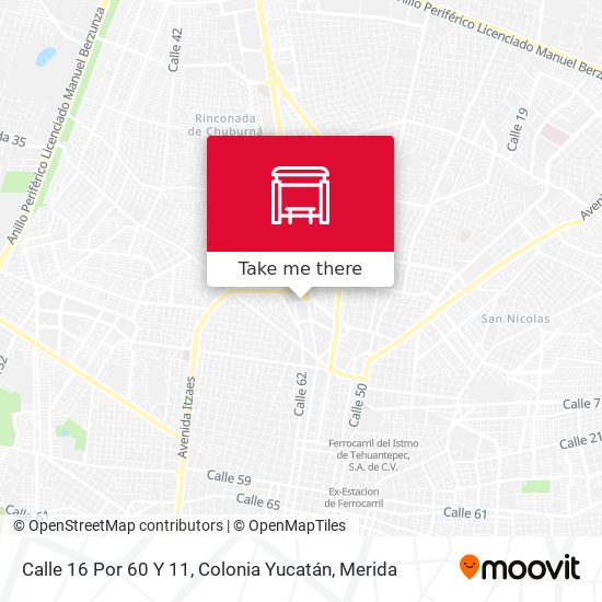 Calle 16 Por 60 Y 11, Colonia Yucatán map