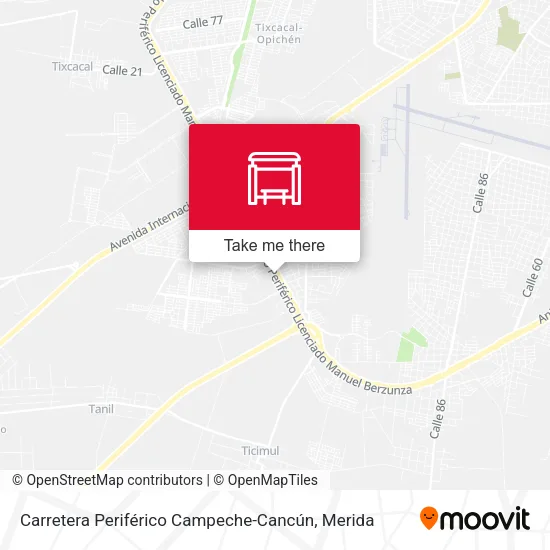 Mapa de Carretera Periférico Campeche-Cancún