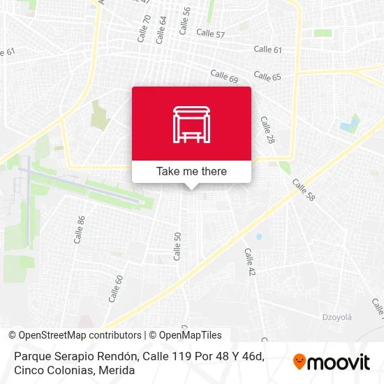 Parque Serapio Rendón, Calle 119 Por 48 Y 46d, Cinco Colonias map
