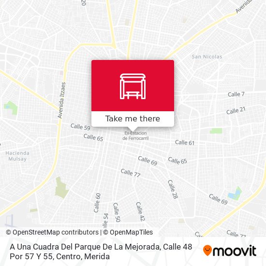 A Una Cuadra Del Parque De La Mejorada, Calle 48 Por 57 Y 55, Centro map