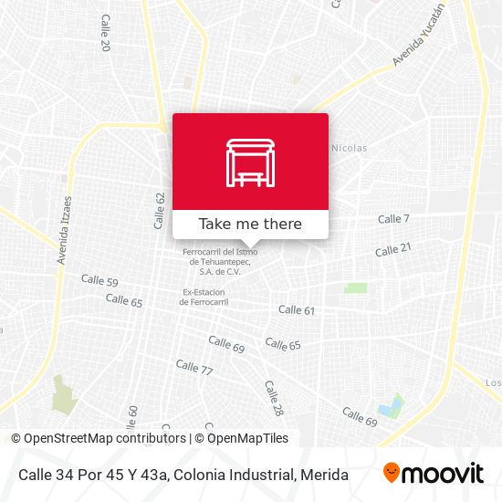 Calle 34 Por 45 Y 43a, Colonia Industrial map