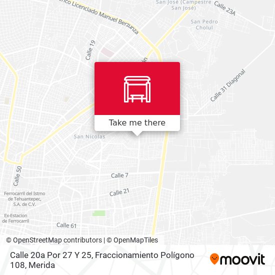 Mapa de Calle 20a Por 27 Y 25, Fraccionamiento Polígono 108