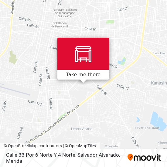 Mapa de Calle 33 Por 6 Norte Y 4 Norte, Salvador Alvarado