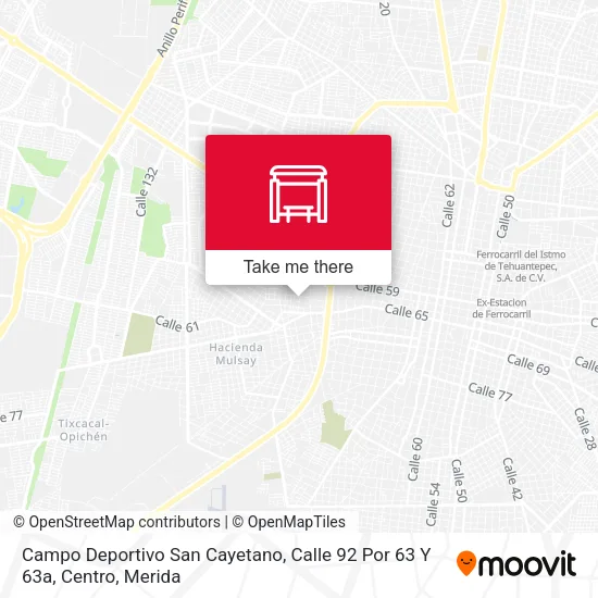 Campo Deportivo San Cayetano, Calle 92 Por 63 Y 63a, Centro map