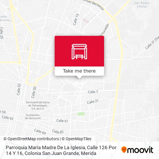 Parroquia María Madre De La Iglesia, Calle 126 Por 14 Y 16, Colonia San Juan Grande map