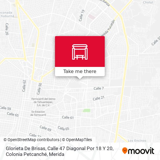 Mapa de Glorieta De Brisas, Calle 47 Diagonal Por 18 Y 20, Colonia Petcanché