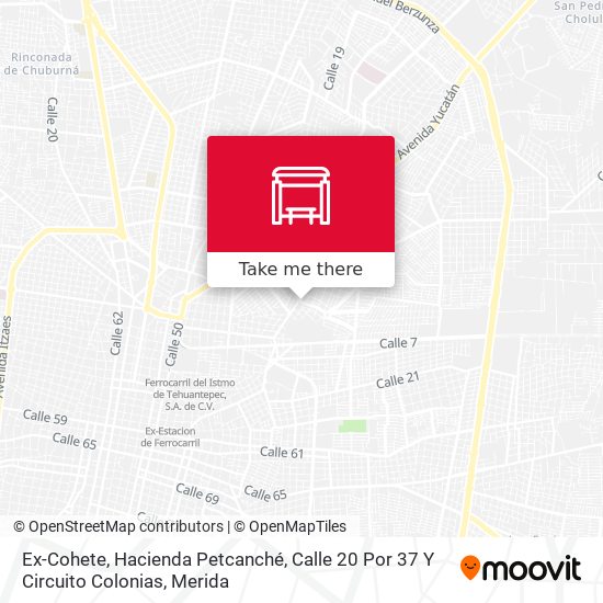 Mapa de Ex-Cohete, Hacienda Petcanché, Calle 20 Por 37 Y Circuito Colonias