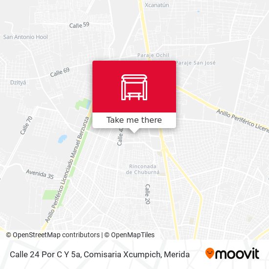 Calle 24 Por  C Y 5a, Comisaria Xcumpich map