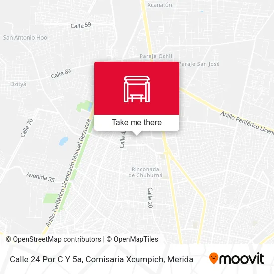 Mapa de Calle 24 Por  C Y 5a, Comisaria Xcumpich