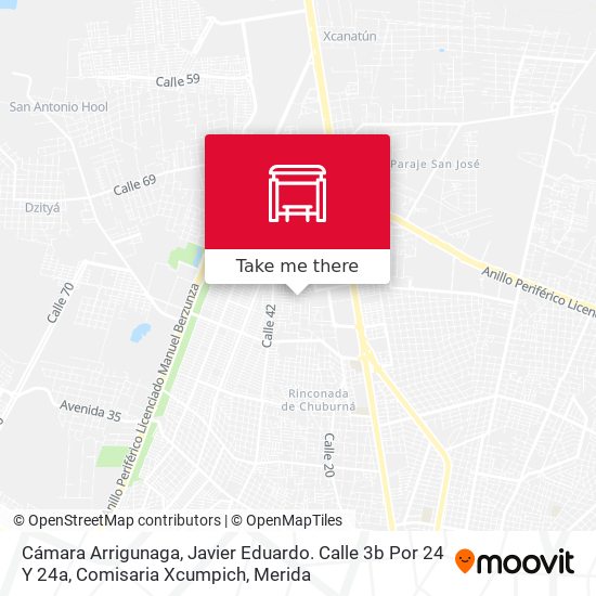 Mapa de Cámara Arrigunaga, Javier Eduardo. Calle 3b Por 24 Y 24a, Comisaria Xcumpich