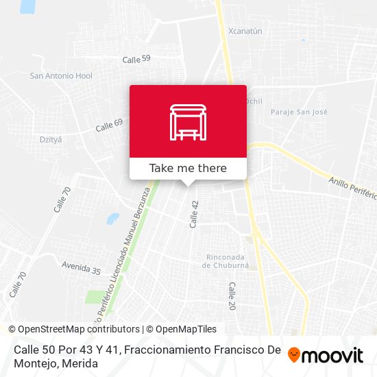 Calle 50 Por 43 Y 41, Fraccionamiento Francisco De Montejo map