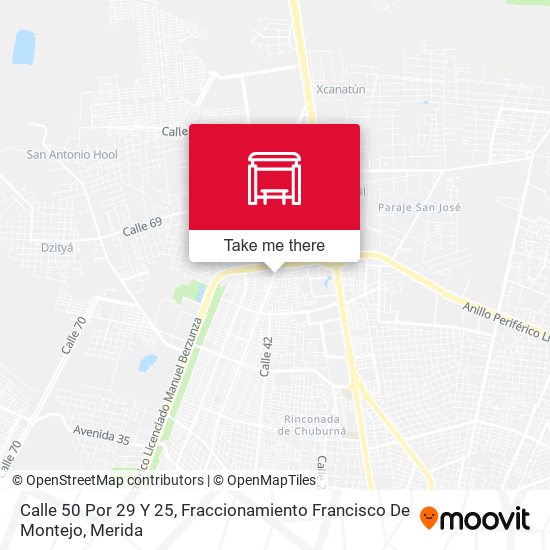 Mapa de Calle 50 Por 29 Y 25, Fraccionamiento Francisco De Montejo