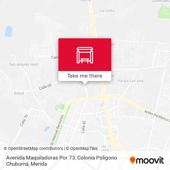 Mapa de Avenida Maquiladoras Por 73, Colonia Poligono Chuburná