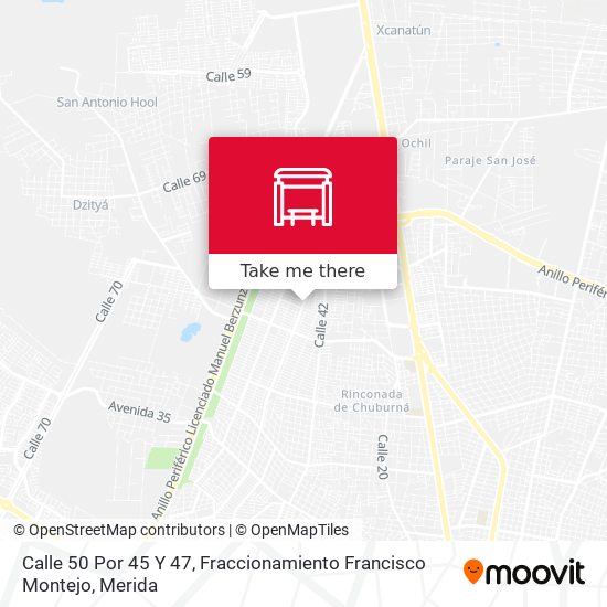 Calle 50 Por 45 Y 47, Fraccionamiento Francisco Montejo map