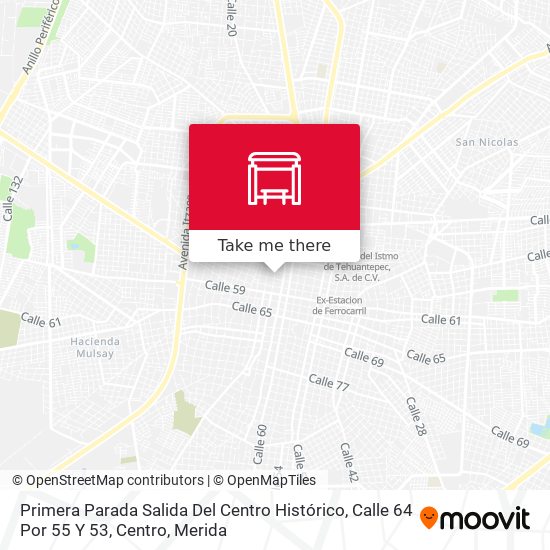 Primera Parada Salida Del Centro Histórico, Calle 64 Por 55 Y 53, Centro map