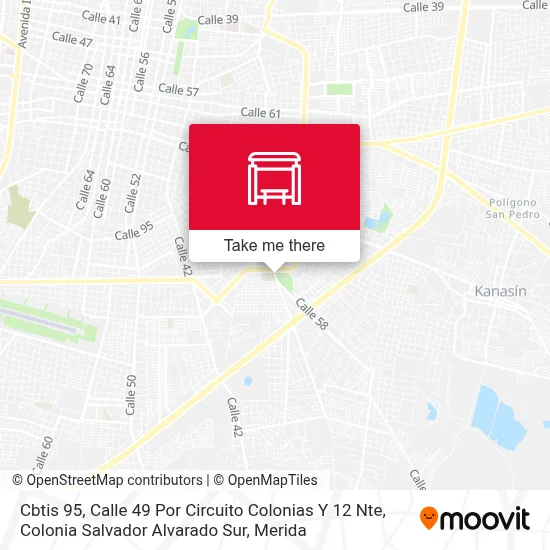 Cbtis 95, Calle 49 Por Circuito Colonias Y 12 Nte, Colonia Salvador Alvarado Sur map