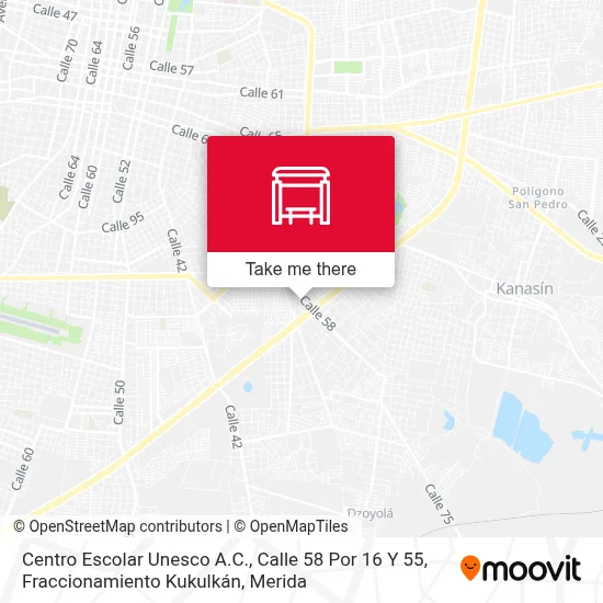 Centro Escolar Unesco A.C., Calle 58 Por 16 Y 55, Fraccionamiento Kukulkán map