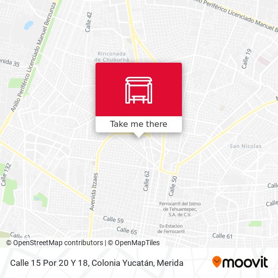 Calle 15 Por 20 Y 18, Colonia Yucatán map