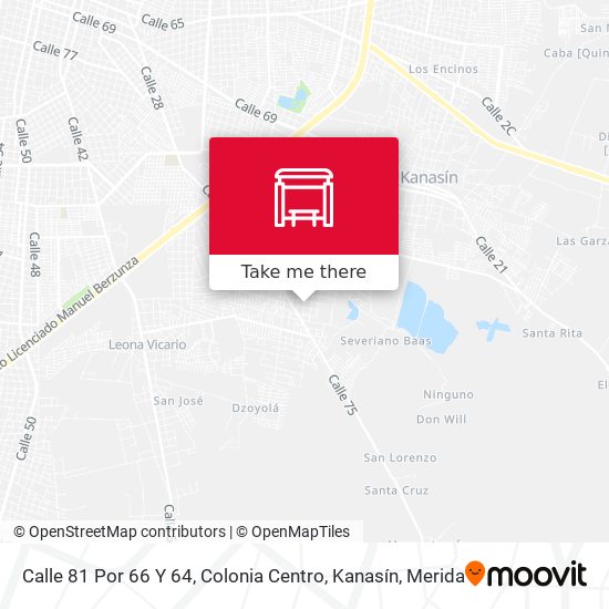 Calle 81 Por 66 Y 64, Colonia Centro, Kanasín map