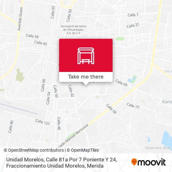 Mapa de Unidad Morelos, Calle 81a Por 7 Poniente Y 24, Fraccionamiento Unidad Morelos