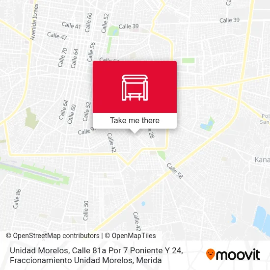 Unidad Morelos, Calle 81a Por 7 Poniente Y 24, Fraccionamiento Unidad Morelos map
