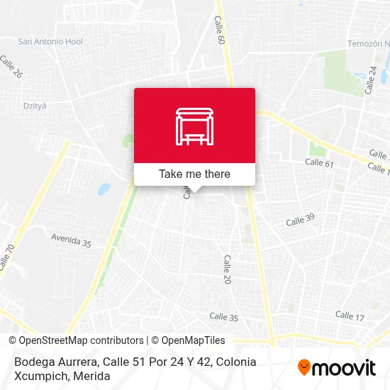 Bodega Aurrera, Calle 51 Por 24 Y 42, Colonia Xcumpich map