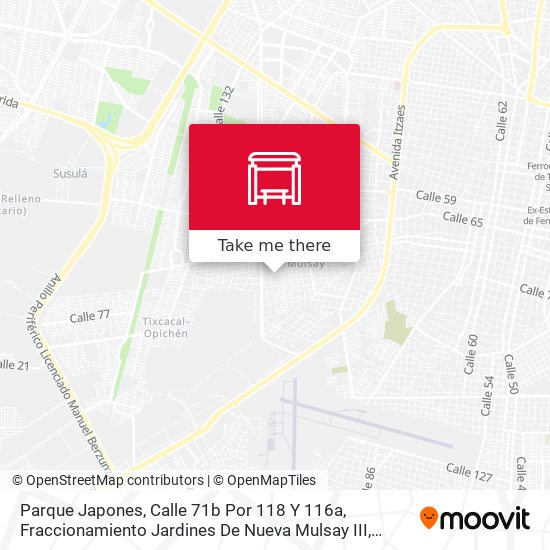 Parque Japones, Calle 71b Por 118 Y 116a, Fraccionamiento Jardines De Nueva Mulsay III map