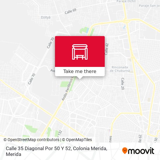 Calle 35 Diagonal Por 50 Y 52, Colonia Merida map