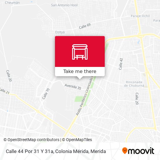 Calle 44 Por 31 Y 31a, Colonia Mérida map