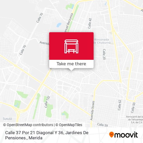 Mapa de Calle 37 Por 21 Diagonal Y 36, Jardines De Pensiones.