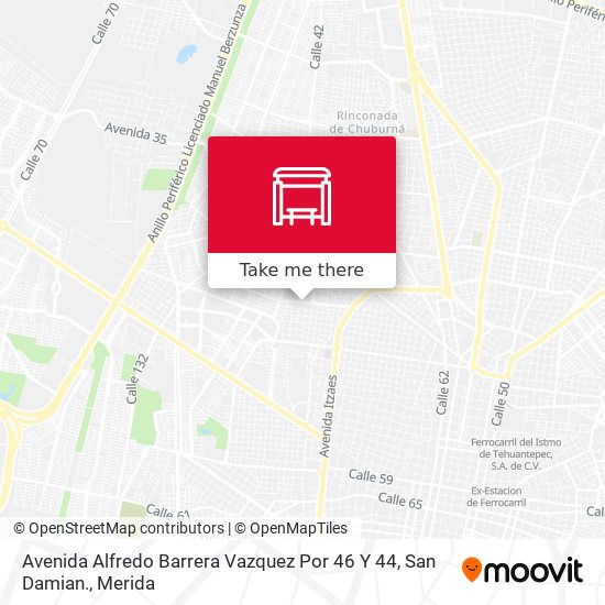 Avenida Alfredo Barrera Vazquez Por 46 Y 44, San Damian. map