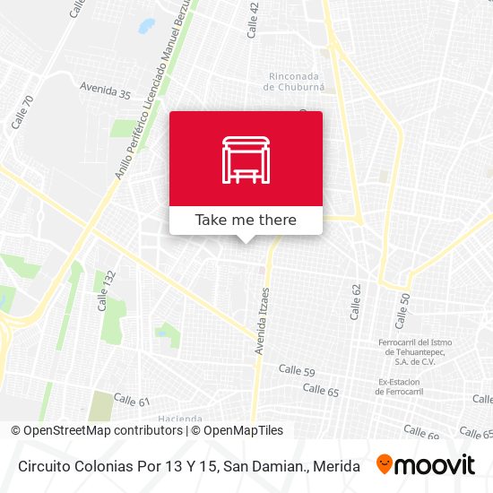 Circuito Colonias Por 13 Y 15, San Damian. map