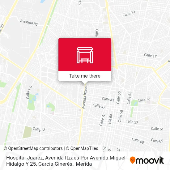 Hospital Juarez, Avenida Itzaes Por Avenida Miguel Hidalgo Y 25, García Ginerés, map