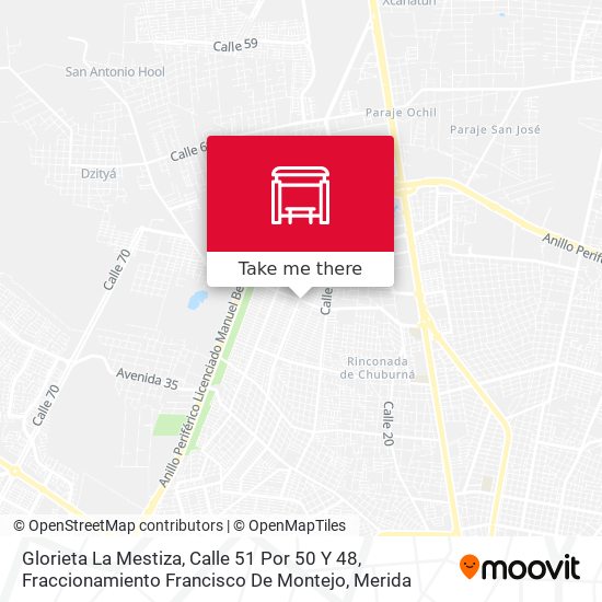 Glorieta La Mestiza, Calle 51 Por 50 Y 48, Fraccionamiento Francisco De Montejo map