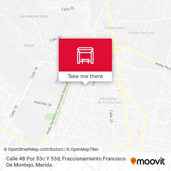 Mapa de Calle 48 Por 53c Y 53d, Fraccionamiento Francisco De Montejo