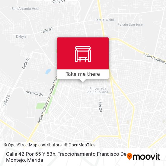 Mapa de Calle 42 Por 55 Y 53h, Fraccionamiento Francisco De Montejo