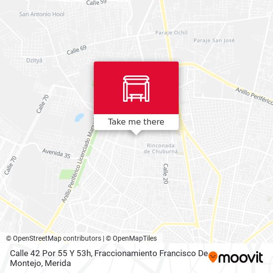 Calle 42 Por 55 Y 53h, Fraccionamiento Francisco De Montejo map