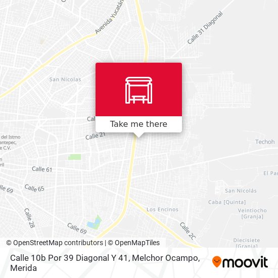 Calle 10b Por 39 Diagonal Y 41, Melchor Ocampo map