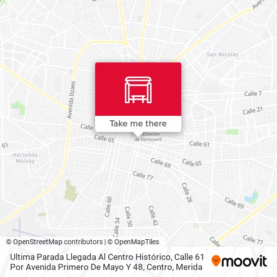 Ultima Parada Llegada Al Centro Histórico, Calle 61 Por Avenida Primero De Mayo Y 48, Centro map