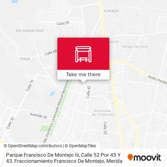 Parque Francisco De Montejo Iii, Calle 52 Por 45 Y 43, Fraccionamiento Francisco De Montejo map