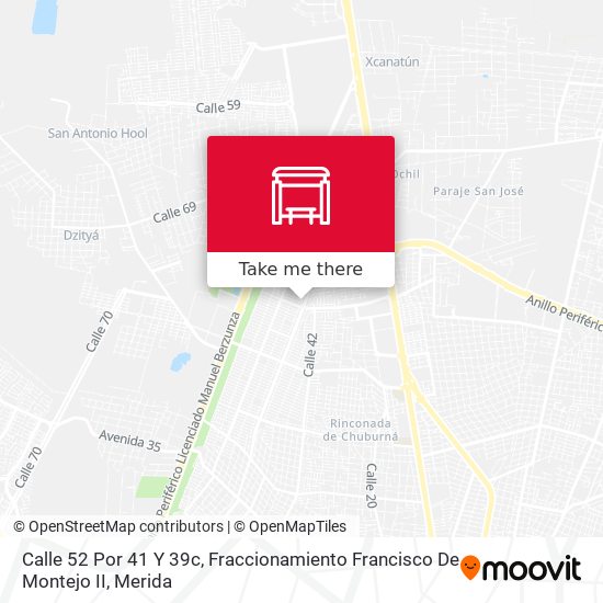 Mapa de Calle 52 Por 41 Y 39c, Fraccionamiento Francisco De Montejo II